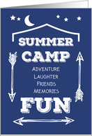 Thanks Camp Counselor Fun Navy Blue White Arrows card