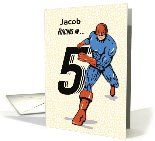 Custom Name Jacob 5th Birthday Superhero card (1443782)