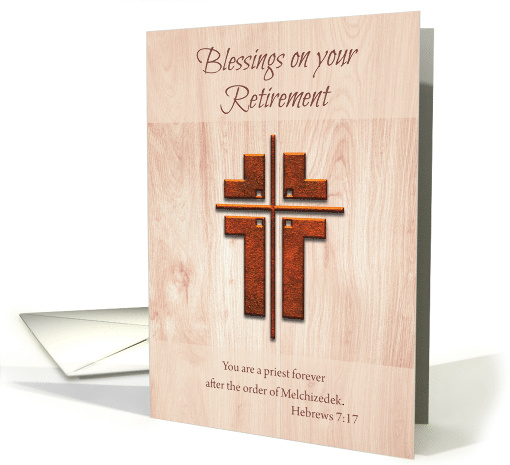 Retirement Blessings Priest Cross on Wood card (1444164)