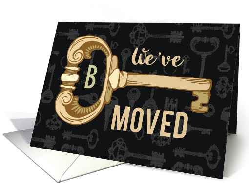 Weve Moved Announcement Customize Monogram card (1444722)
