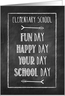 Elementary Chalkboard Look Back to School card