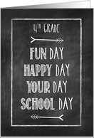 4th Grade Chalkboard Look Back to School card