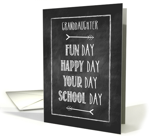 Granddaughter Chalkboard Look Back to School card (1446566)