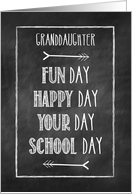 Granddaughter Chalkboard Look Back to School card