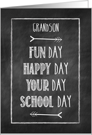 Grandson Chalkboard Look Back to School card
