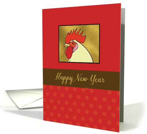 Year of Rooster Head on Gold Red card (1446858)