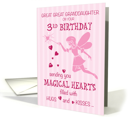 Great Great Granddaughter 3rd Birthday Magical Fairy Pink card