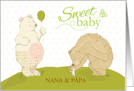 Grandparents Sweet Baby Congratulations Bears Personalizable card