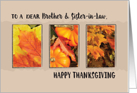 Brother and Sister in Law Thanksgiving Three Leaves card