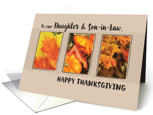 Daughter and Son in Law Thanksgiving Three Leaves card (1452040)