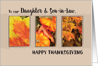 Daughter and Son in Law Thanksgiving Three Leaves card