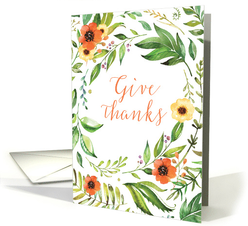 Give Thanks Thanksgiving Wreath card (1452968)