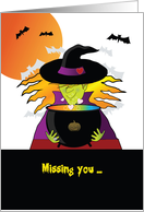 Missing You Halloween Witches Brew card