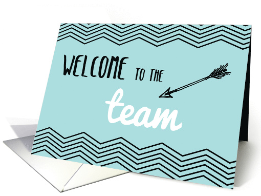 Welcome to the Team Employee Teal with Chevron Stripes card (1453404)