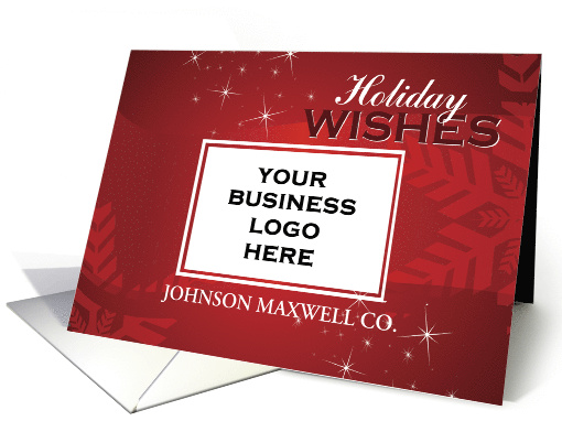 Holiday Wishes Customizable Logo and Name on Red card (1453418)