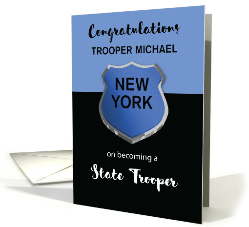 Becoming a State Trooper Congratulations Custom Name and State card