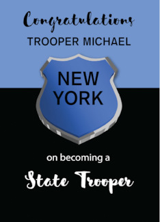 Becoming a State Trooper Congratulations Custom Name and State