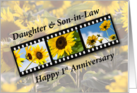 Daughter and Son in Law 1st Wedding Anniversary Sunflower card