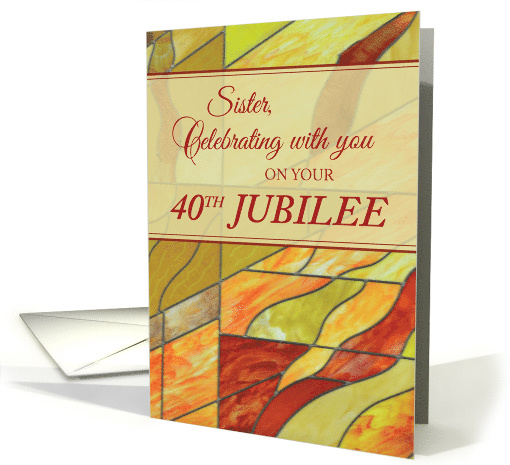 40th Jubilee Nun Stained Glass Look card (1456130)