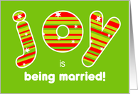 Were Married New Address JOY Red and Green Stripes Announcement card