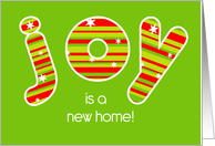 Weve Moved Christmas JOY Red and Green Stripes Announcement card