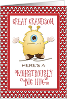 Great Grandson Monster Hug Valentine Hearts card