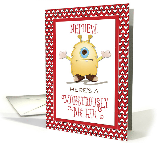 Nephew Monster Hug Valentine Hearts card (1458064)