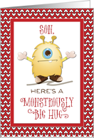 Son Monster Hug Valentine Hearts card