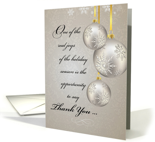 Business Thank You and Holiday Greetings with Silver Gold... (1459642)