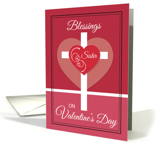 Sister Nun Valentines Day Blessings Heart Cross Religious card