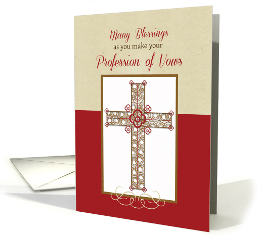 Nun Profession of Vows Congratulations Ornate Cross card (1467576)