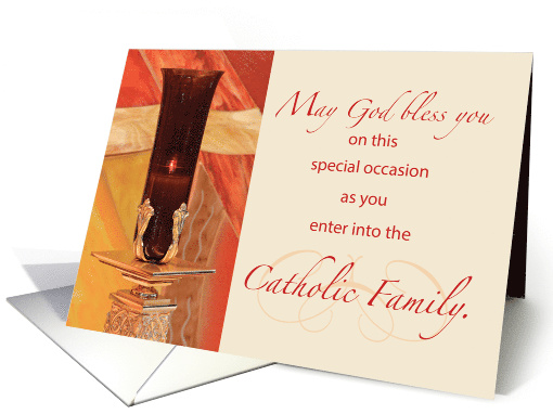 RCIA Congratulations Catholic Red Candle card (1468352)