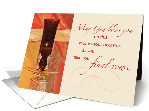 Final Vows Nun Congratulations with Red Candle card (1468358)