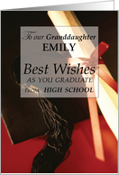 Granddaughter Custom Name Emily High School Graduation Cap Diploma card