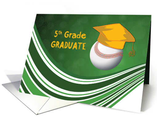 Fifth Grade Graduation Softball Ball and Hat card (1476512)