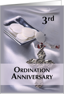3rd Ordination Anniversary Congratulations Hosts and Cross card