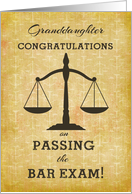 Granddaughter Congratulations Passing Bar Exam Lawyer Scale card