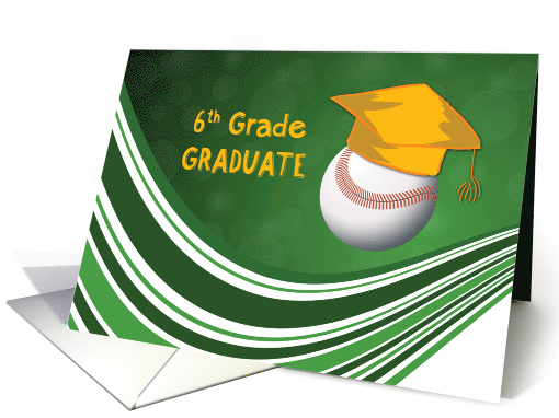 6th Grade Graduation Softball Ball and Hat card (1478052)