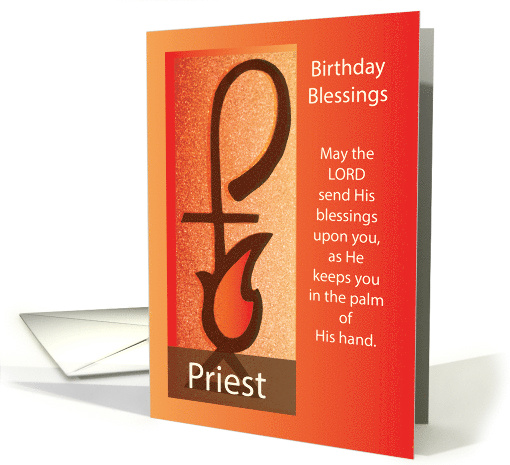 Priest Birthday Shepherd Staff and Flame Religious card (1478256)