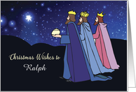 Custom Name Christmas Wishes Three Kings at Night card