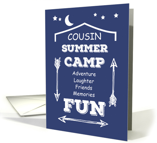 Cousin Camp Fun Navy Blue White Arrows Thinking of You card (1479210)