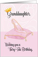 Granddaughter Pink Fairy Tale Cinderella Birthday card