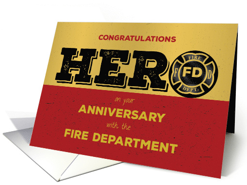 Firefighter Hero Employee Anniversary card (1481624)