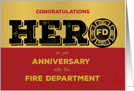 Firefighter Hero Employee Anniversary card