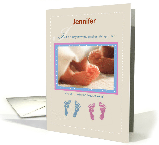 Twin Babies Boy and Girl Feet Customizable Name Shower... (1484382)