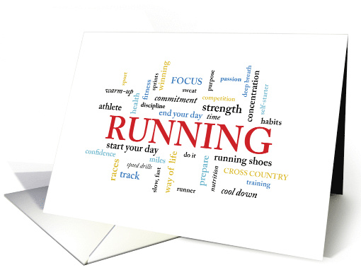 Runner Birthday with Words to Describe the Sport and Joy... (1484806)