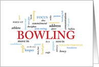 Bowling Birthday with Words card