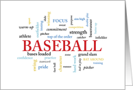 Baseball Birthday with Words card