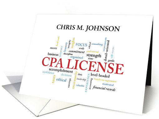 CPA License Custom Name Congratulations in Words card (1485274)