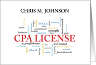 CPA License Custom Name Congratulations in Words card